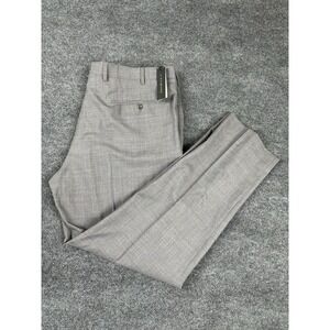 NWT J.Hilburn Dress Pants 40 x 31 Gray Blue Plaid Wool Vitale Barberis Canonico